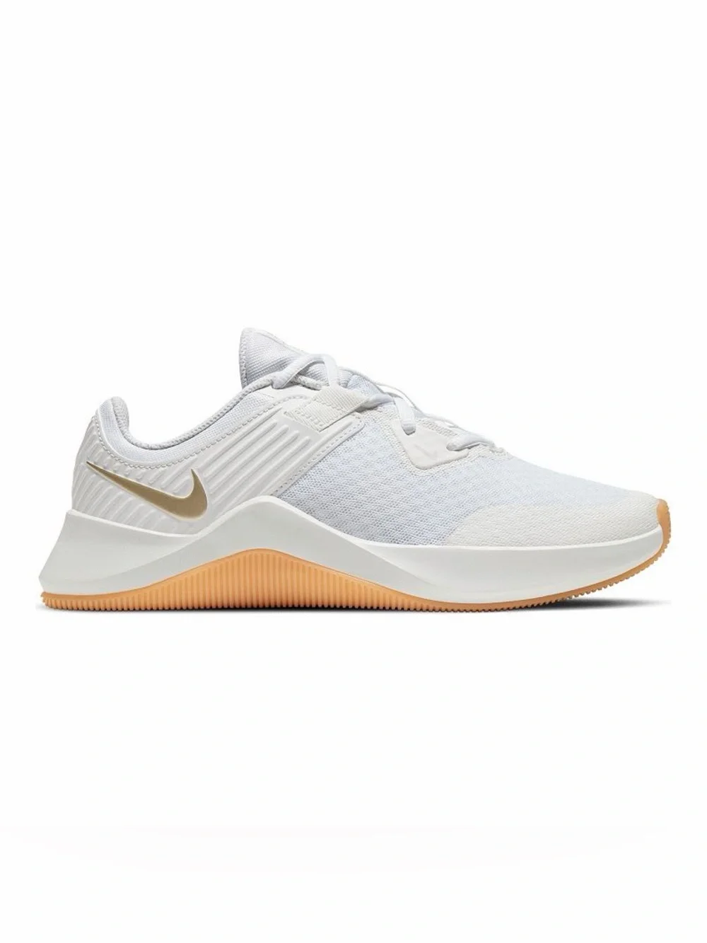 Nike White & Gold Women’s Size 9.5 Gym & Sport Running Shoe MC Trainer Sneaker